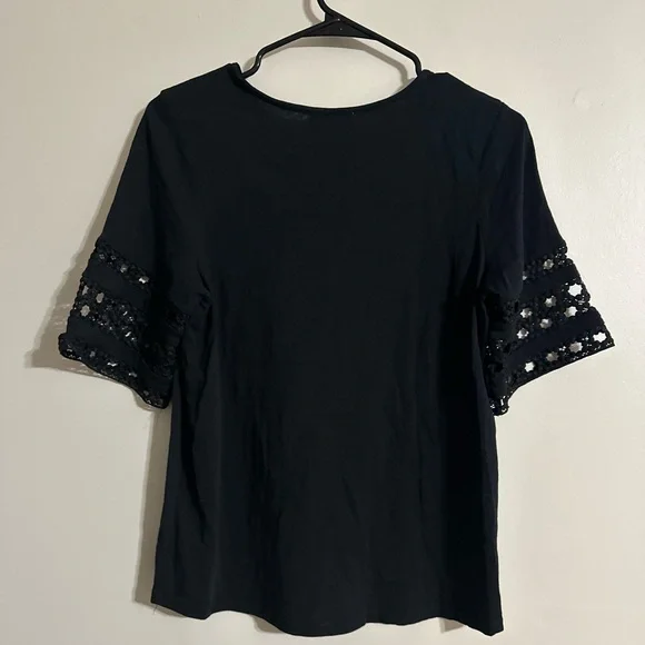 Sezane Black Hortense T-Shirt Size Medium - Picture 6 of 8